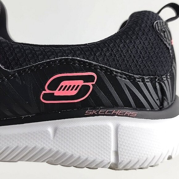 Skechers Women's Equalizer Black Pink Slip On Shoes Ultra Lightweight Size 8 - Picture 12 of 16